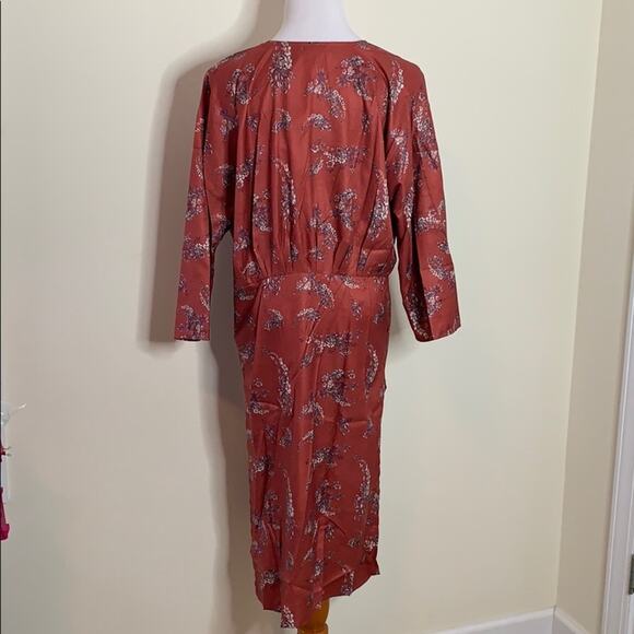 Anama Rust Floral Print Long Kimono - Picture 7 of 10